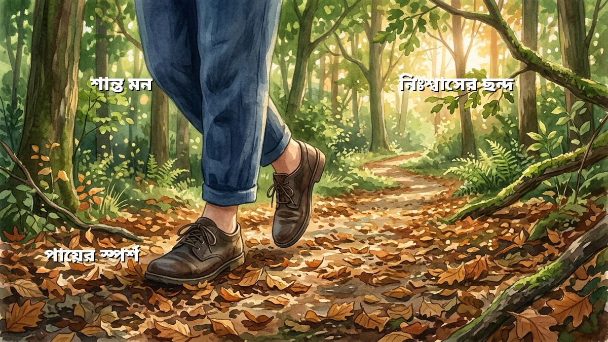 হাঁটার সময়ে মন শান্ত করার মাইন্ডফুলনেস